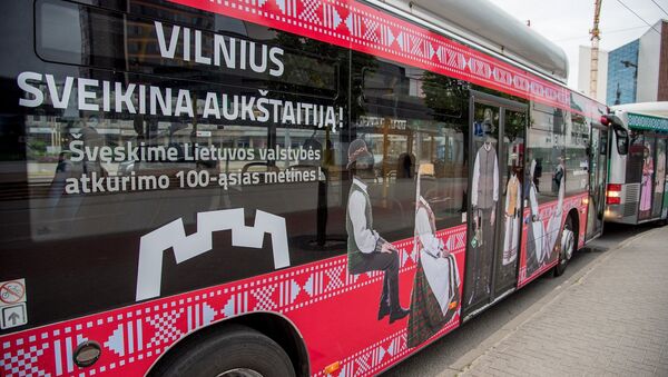 Принты национальных костюмов на общественном транспорте - Sputnik Lietuva