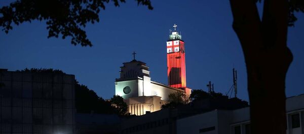 Флаг Грузии в Каунасе в честь независимости Грузии Флаг Грузии в Каунасе в честь независимости Грузии - Sputnik Lietuva