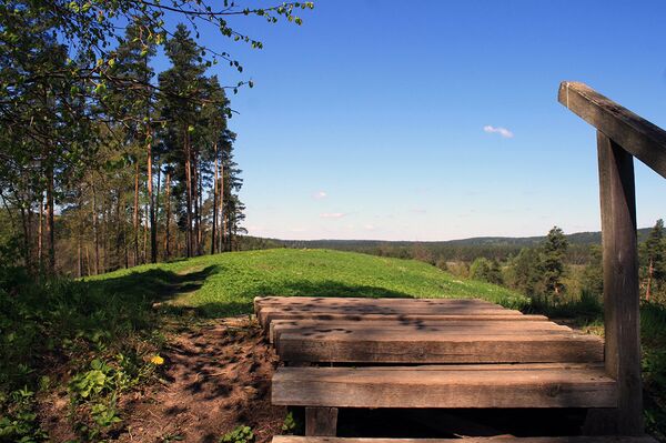 Площадка на вершине пилякальниса в Стирняй, на которой располагались укрепления Площадка на вершине пилякальниса в Стирняй, на которой располагались укрепления - Sputnik Литва