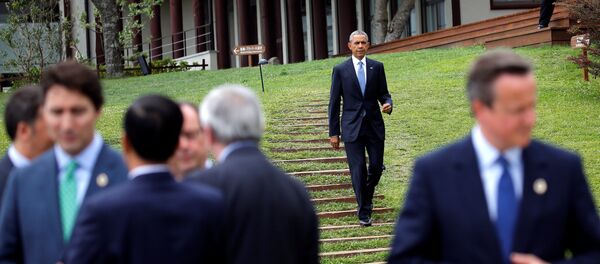 Президент США Барак Обама и лидеры стран-участниц саммита G7 - Sputnik Литва