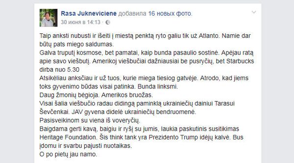 Публикация депутата Расы Юкнявичене в Facebook Публикация депутата Расы Юкнявичене в Facebook - Sputnik Lietuva