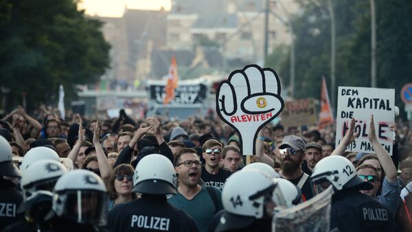 Акции протеста в Гамбурге - Sputnik Литва
