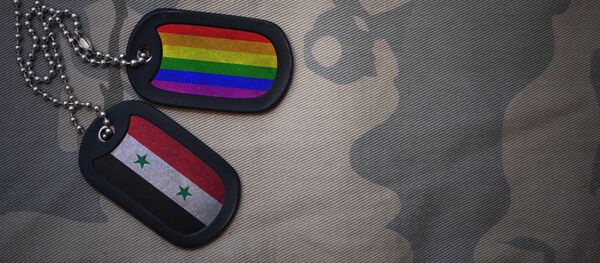 Флаг ЛГБТ и Сирии - Sputnik Литва