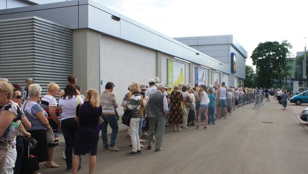 Очередь в Lidl в день открытия супермаркета - Sputnik Литва