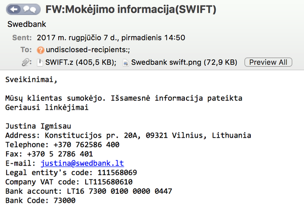 Melagingo laiško pavyzdys - Sputnik Литва