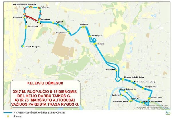 Изменения 43 и73 автобусных маршрутов в связи с ремонтом на улице Тайкос - Sputnik Lietuva