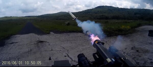 Первый запуск из системы ПЗРК Stinger литовцами в Чехии Первый запуск из системы ПЗРК Stinger литовцами в Чехии - Sputnik Литва