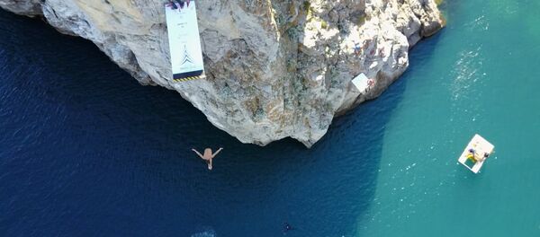 Международные соревнования по хайдайвингу Фрирайт в Крыму - Sputnik Литва