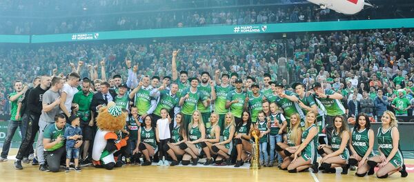 Баскетбольная команда Жальгирис в Каунасе Баскетбольная команда Жальгирис в Каунасе - Sputnik Lietuva