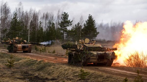 Tankai M1 Abrams tarptautinėse karinėse pratybose Summer Shield XIV Latvijoje - Sputnik Lietuva
