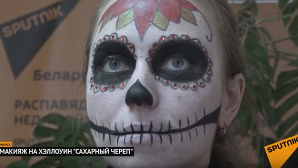 Helovino makiažas cukraus kaukolė - Sputnik Lietuva