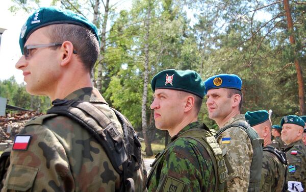 На полигоне польской армии Nowa Deba тренируются пятеро военных из Литвы, среди них офицер литовской армии полковник Элигиюс Сянулис - Sputnik Литва