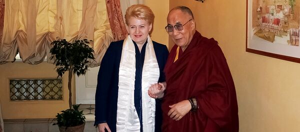 Президент Литвы Даля Грибаускайте и Его Святейшество Далай-лама XIV, архивное фото Президент Литвы Даля Грибаускайте и Его Святейшество Далай-лама XIV, архивное фото - Sputnik Lietuva