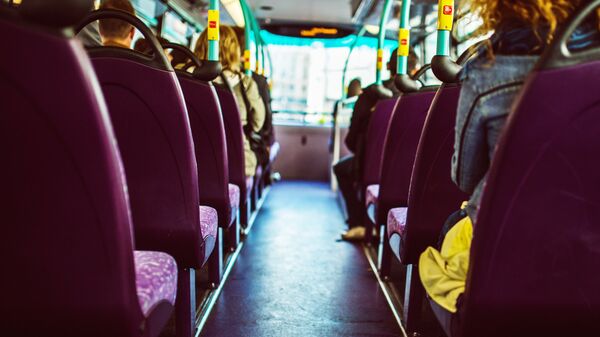 Пассажиры в салоне автобуса, архивное фото - Sputnik Литва