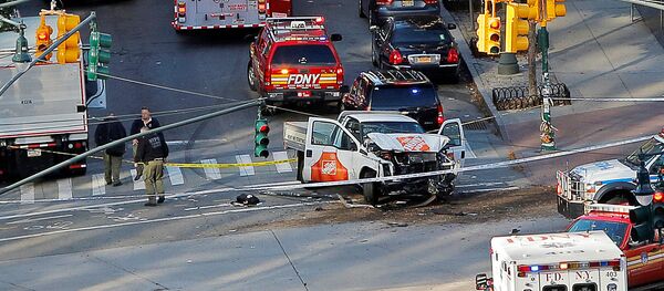 Место наезда грузовика на толпу людей в Нью-Йорке - Sputnik Литва