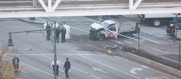 Первые минуты после теракта в США - Sputnik Литва