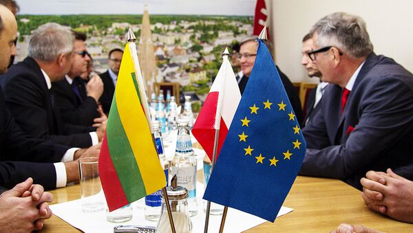 Флаги Литвы, Польши и ЕС - Sputnik Lietuva