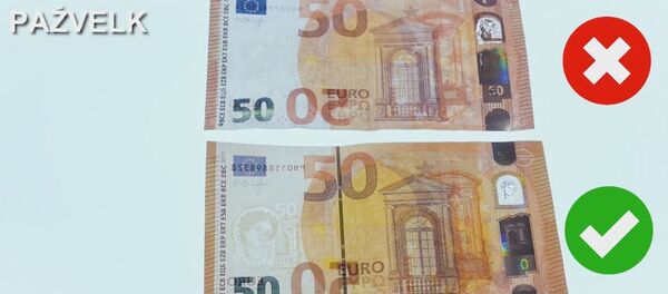 Banko ekspertai dalijasi kaip atpažinti padirbtus 50 eurų banknotus Banko ekspertai dalijasi kaip atpažinti padirbtus 50 eurų banknotus - Sputnik Lietuva