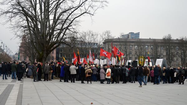 На площади Лукишкес в Вильнюсе прошел митинг в оддержку идеи строительства памятника Витису на этой площади, архивное фото - Sputnik Литва