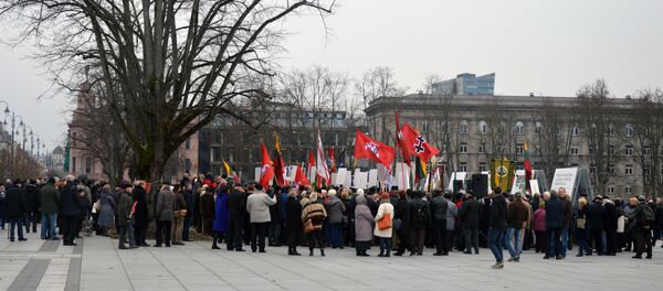 На площади Лукишкес в Вильнюсе прошел митинг в оддержку идеи строительства памятника Витису на этой площади, архивное фото - Sputnik Литва