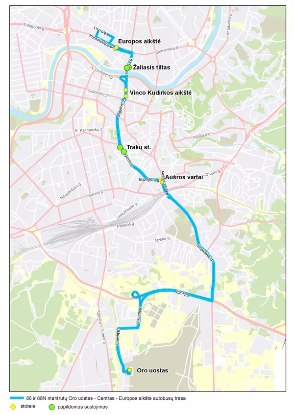 88-ojo ir 88N maršrutų autobusų papildomų sustojimų schema 88-ojo ir 88N maršrutų autobusų papildomų sustojimų schema - Sputnik Lietuva