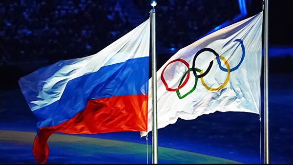 Флаги России и Олимпийских Игр, архивное фото - Sputnik Литва