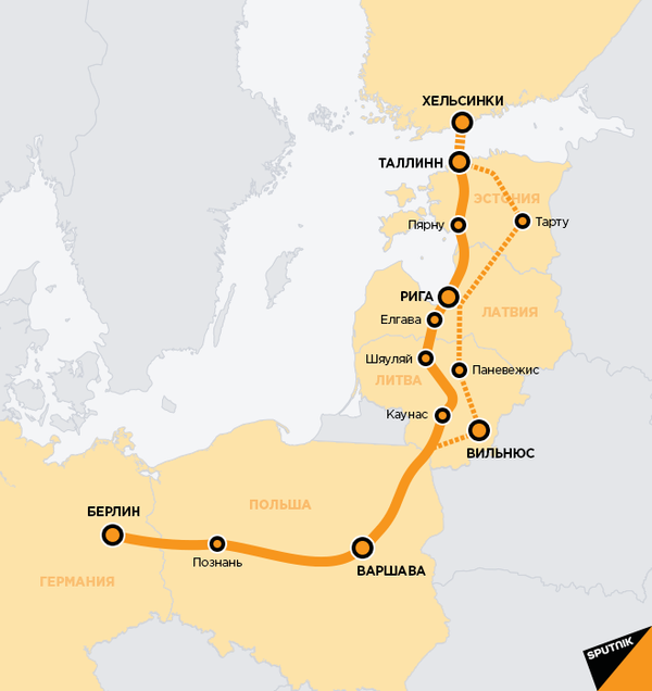 В Прибалтике перенесли срок запуска Rail Baltica В Прибалтике перенесли срок запуска Rail Baltica - Sputnik Литва