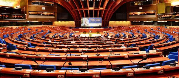Зал пленарных заседаний Совета Европы в Страсбурге - Sputnik Литва