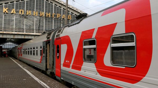 Торжественные мероприятия в честь 55-летия фирменного поезда Янтарь в Калининграде - Sputnik Литва