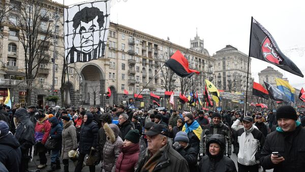Акция протеста сторонников М. Саакашвили в Киеве, архивное фото - Sputnik Литва