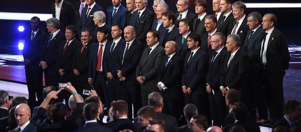 Тренеры стран-участниц на официальной жеребьевке чемпионата мира по футболу 2018 - Sputnik Литва