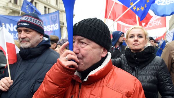 Акция протеста в Польше, архивное фото - Sputnik Литва