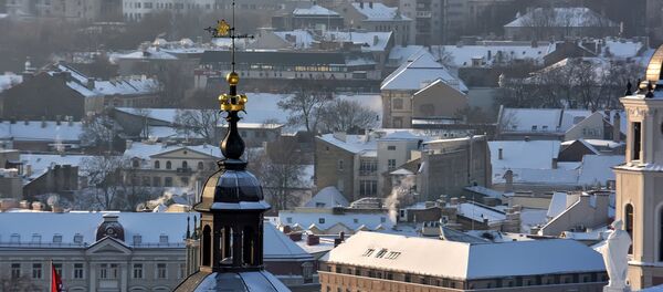 Башня замка Вильнюс, зимняя панорама от Гедиминаса - Sputnik Литва