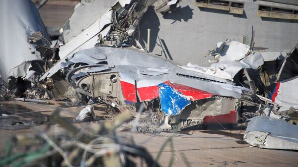 Обломки упавшего самолета Минобороны РФ Ту-154, собранные у берегов Сочи, архивное фото - Sputnik Литва