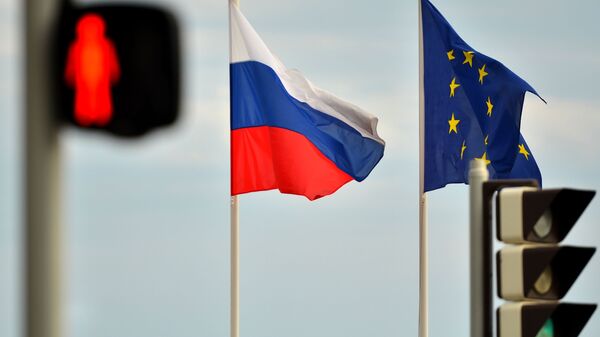 Флаги России и Евросоюза, архивное фото - Sputnik Литва