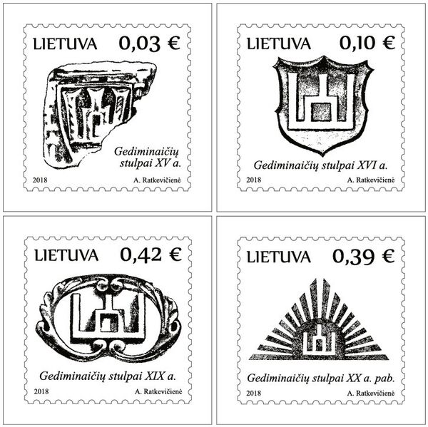 Pašto ženklai su Gediminaičių stulpais - Sputnik Lietuva