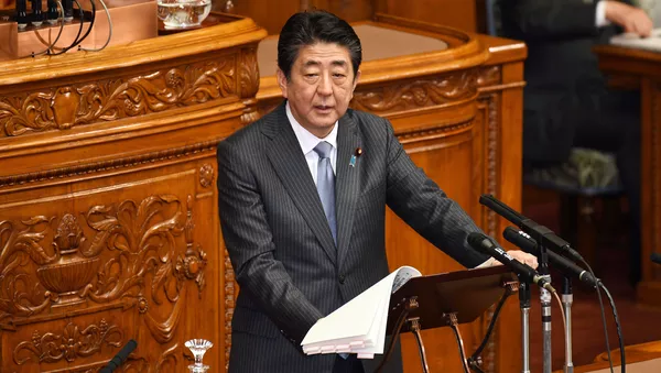 Japonijos premjeras Shinzo Abe - Sputnik Lietuva