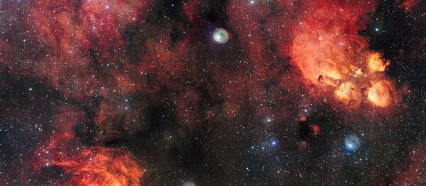 Снимок туманности Кошачья Лапа и Омар, сделанный на широкоугольном телескопе, входящем в комплекс VLT Снимок туманности Кошачья Лапа и Омар, сделанный на широкоугольном телескопе, входящем в комплекс VLT - Sputnik Lietuva