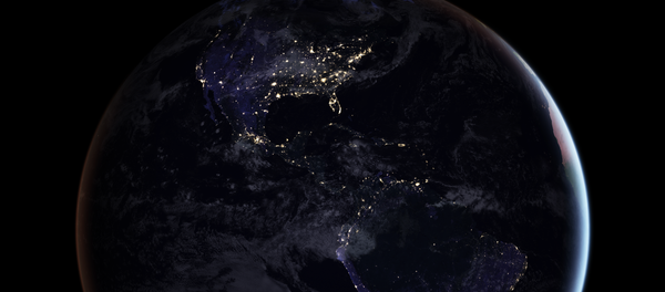 Ночная карта полушария Земли Ночная карта полушария Земли - Sputnik Lietuva