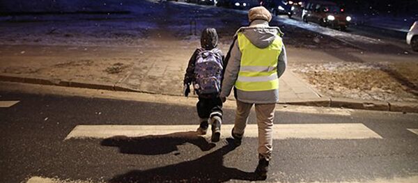 В Вильнюсе пенсионеры помогают детям переходить дорогу, архивное фото - Sputnik Литва