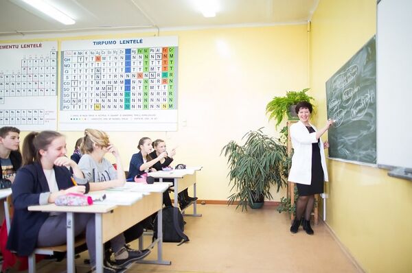 Преподаватель в школе, архивное фото - Sputnik Литва
