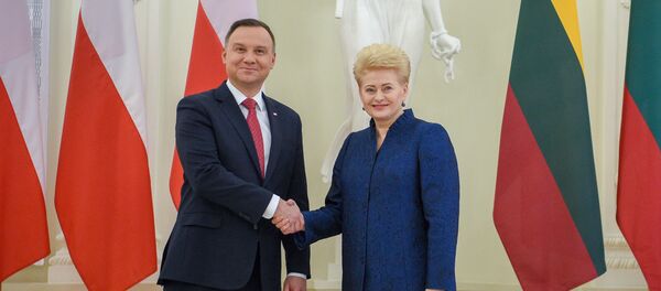 Президент Литвы Даля Грибаускайте и президент Польши Анджей Дуда - Sputnik Литва