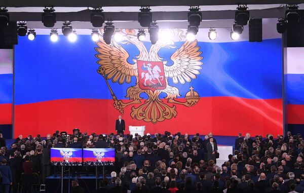 Ежегодное послание президента РФ В. Путина Федеральному собранию - Sputnik Литва
