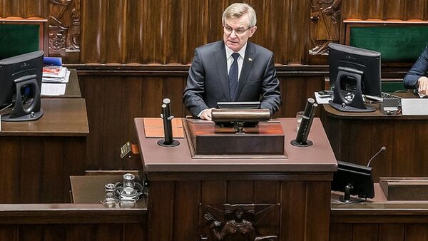 Lietuvos Seimo pirmininko Viktoro Pranckiečio kalba Lenkijos Seime - Sputnik Lietuva