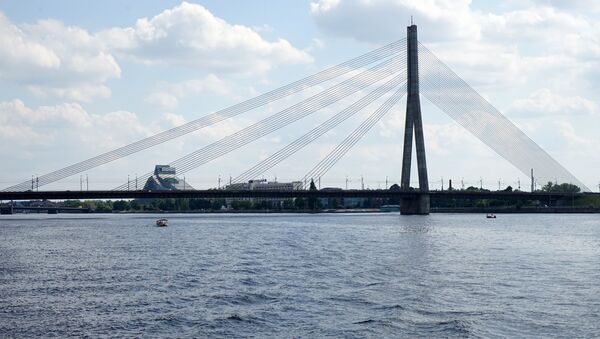 Рига, вантовый мост, архивное фото - Sputnik Литва