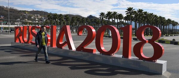 Инсталляция Russia 2018 в Олимпийским парке в Сочи, архивное фото - Sputnik Литва