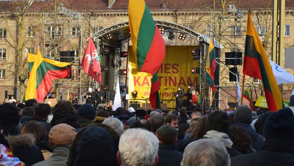 Митинг у Сейма против нелишения мандата Миндаугаса Бастиса - Sputnik Литва