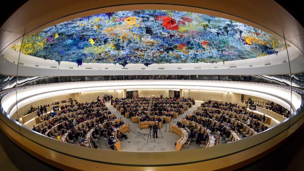 Зал заседаний Совета по правам человека ООН в Женеве - Sputnik Lietuva