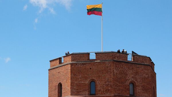 Башня Гедиминаса с литовским флагом - Sputnik Литва