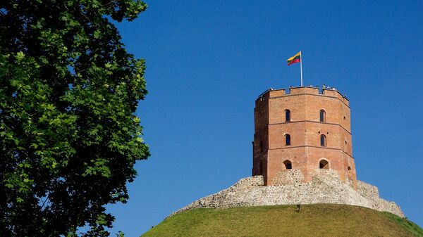 Гора Гедиминаса с башней Гедиминаса и флагом Литвы - Sputnik Lietuva